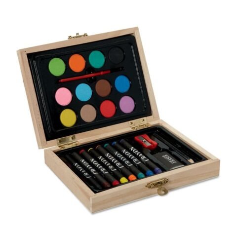 Κωδ.8249-240. Ξυλομπογιές wooden box including 8 crayons με Εκτύπωση.