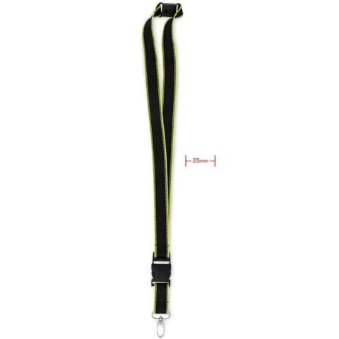 κωδ 9505-063 Glow in the dark lanyard with metal hook, Lanyard with safety breakaway 25mm.