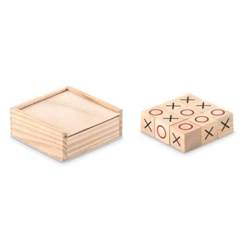 Wooden tic tac toe game set.code9493-116 με Εκτύπωση.