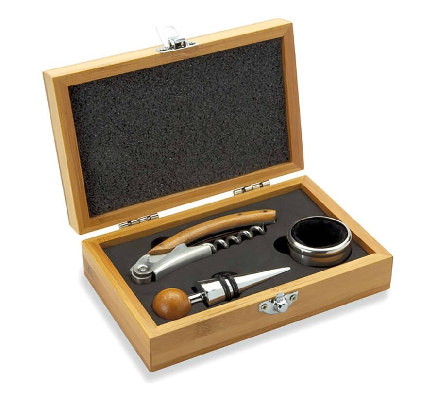 Wine set in bamboo box Κωδ.8147-600 Με Χάραξη το Σχέδιο σας 18,00€