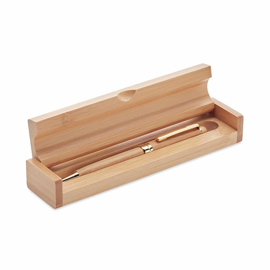 pen in bamboo box Κωδ.9912-345 Με Χάραξη το Σχέδιο σας 13,00€