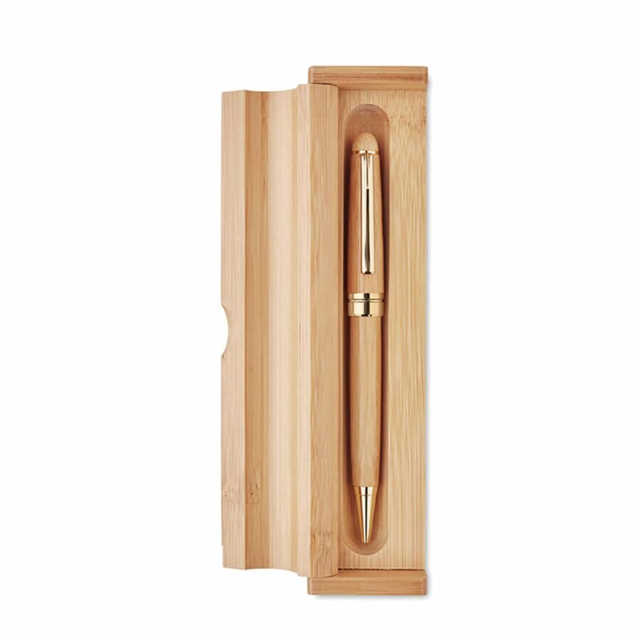 pen in bamboo box Κωδ.9912-345 Με Χάραξη το Σχέδιο σας 13,00€