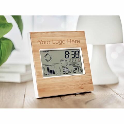 Weather station with bamboo front, Κωδ.9959-544 Με Χάραξη το Σχέδιο σας 18,00€