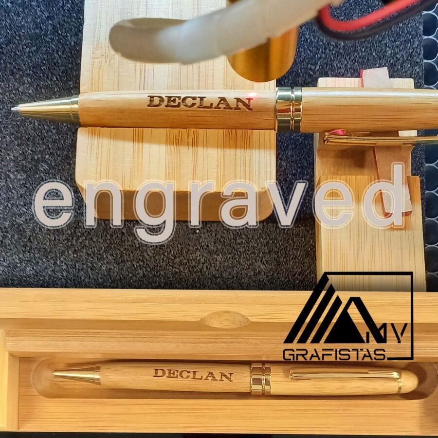 pen in bamboo box Κωδ.9912-345 Με Χάραξη το Σχέδιο σας 13,00€