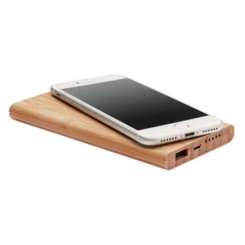 Wireless Power bank wood Κωδ.9662-11 Με Εκτύπωση