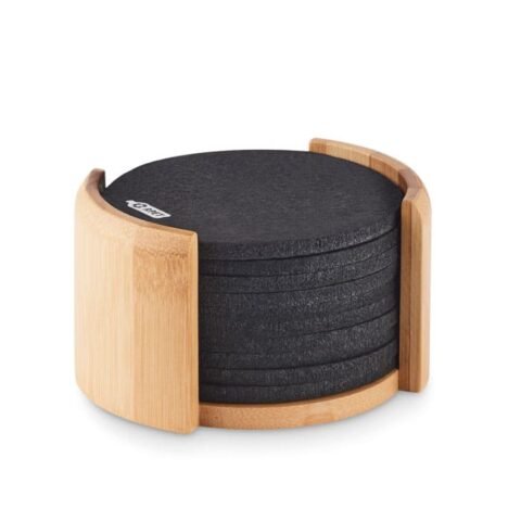Souver Σετ από 10 σουβέρ από RPET felt με βάση bamboo με Xάραξη Laser το Σχέδιο σας κωδ. 6447-412