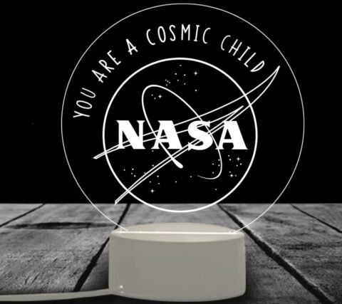 Επιτραπέζιο 3D Φωτιστικό LED plexiglass σε Σχήμα NASA PERSONALIZE, Με Εκτύπωση