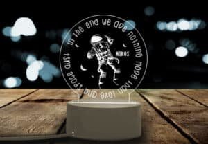 Επιτραπέζιο 3D Φωτιστικό LED σε Σχήμα SPACE PERSONALIZE, Με Εκτύπωση
