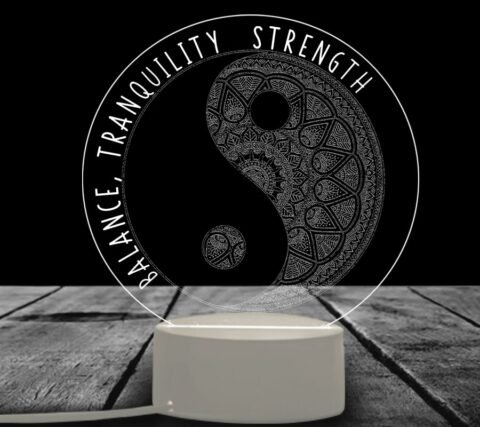 Επιτραπέζιο-3D-Φωτιστικό-LED-σε-Σχήμα-YIN-YANG-PERSONALIZE, Με Xάραξη 25ευρώ