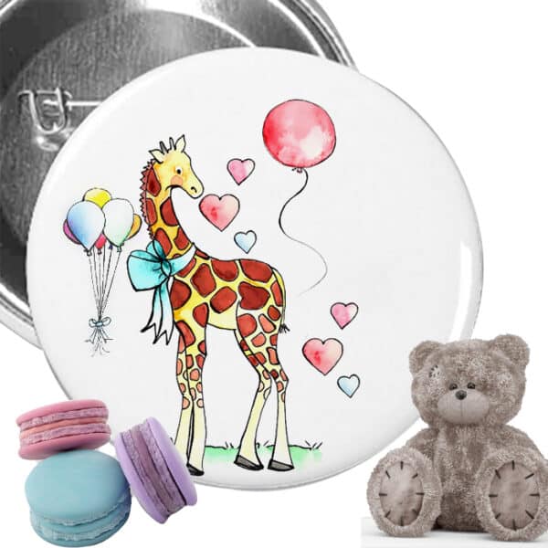 κονκάρδες βάπτισης με καμηλοπάρδαλη και μπαλονάκια κωδ.1044