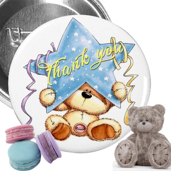 κονκάρδα για βάπτιση μαρτυρικό αρκουδάκι με αστέρια κωδ.1059